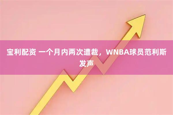 宝利配资 一个月内两次遭裁，WNBA球员范利斯发声